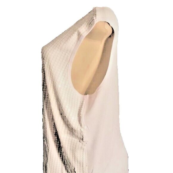 Denim 24/7 Plus 26/28 White Sequin Front Scoop Neck Ribbed Trim Tank Top - Picture 5 of 6